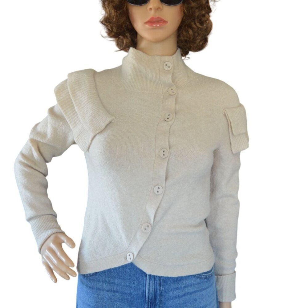 Anthropologie Charlie & Robin Wool Beige Cream Sweater Cardigan Women's Size XS